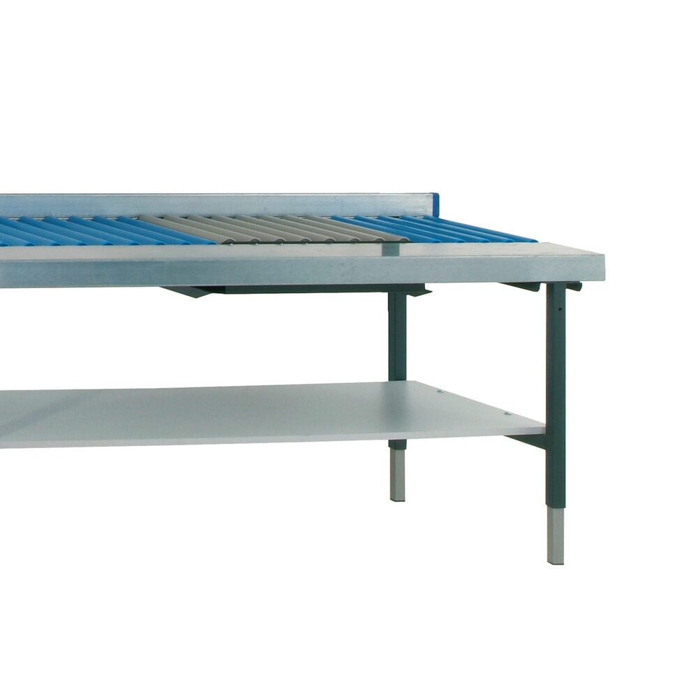 Productafbeelding nr. 3: Rocholz handmatig in hoogte verstelbare paktafel SYSTEM 2000, met rollenbaan, werkblad en weegschaal, hxbxd 690-960 x 1955 x 920 mm