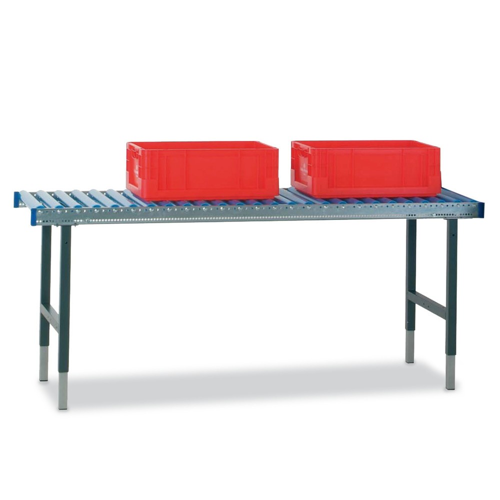 Product afbeelding: Rocholz handmatig in hoogte verstelbare paktafel SYSTEM 2000, met rollenbaan, zonder werkblad, hxbxd 690-960 x 1955 x 640 mm