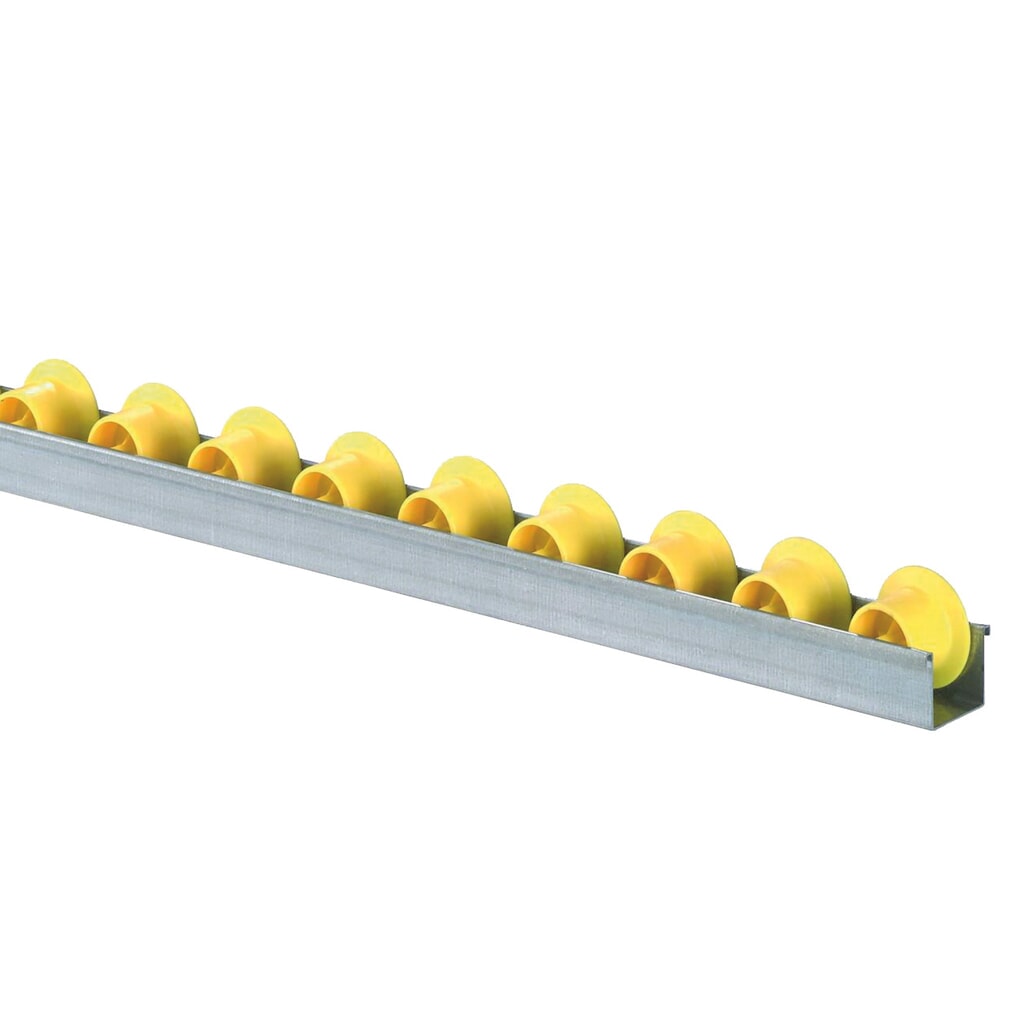 Rollenlijsten U-profiel, RU-spoorkrans, verdeling 100 mm, cap. per rol 5 kg Productafbeelding nr. 1: Rollenlijsten U-profiel, RU-spoorkrans, verdeling 100 mm, cap. per rol 5 kg
