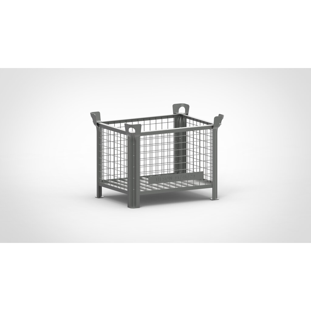 Industriële gitterbox HESON®, vaste wanden, gelakt, hxbxd 600 x 800 x 600 mm, muisgrijs Product afbeelding: Industriële gitterbox HESON®, vaste wanden, gelakt, hxbxd 600 x 800 x 600 mm, muisgrijs