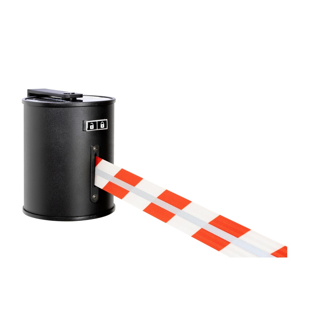 Productafbeelding nr. 1: RS-GUIDESYSTEMS® bandcassette GLW 1800 REFLECTO, wandmontage, lengte 18 m, breedte 50 mm, behuizing zwart, lint rood/wit