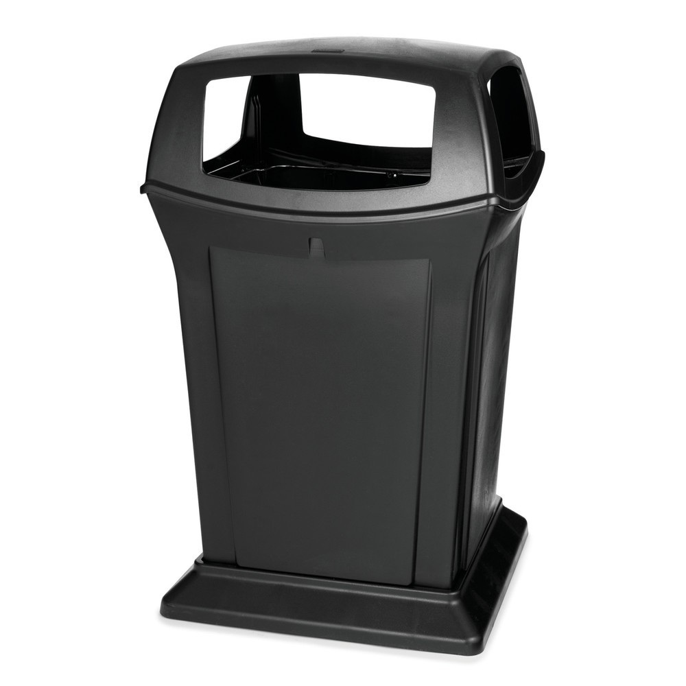 Product afbeelding: Rubbermaid Ranger® afvalcontainer, 4 openingen, 170,3 liter, zwart