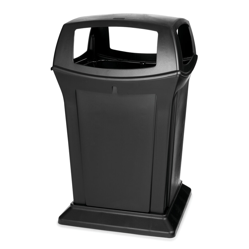 Product afbeelding: Rubbermaid Ranger® afvalcontainer, 4 openingen, 170,3 liter, zwart