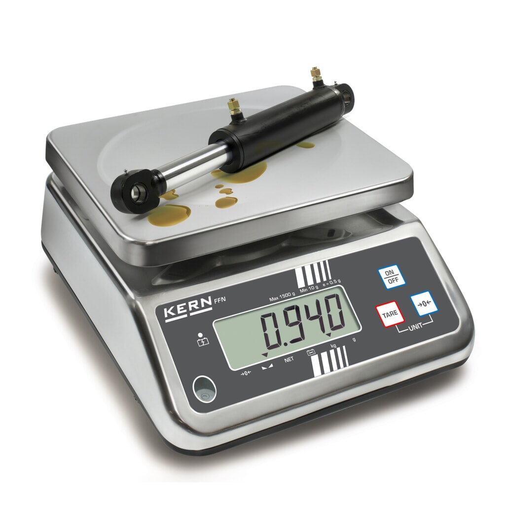 Productafbeelding nr. 4: Rvs tafelweegschaal KERN FFN 3K0.5IPN, beschermingsklasse IP 65, weegvermogen max. 3 kg