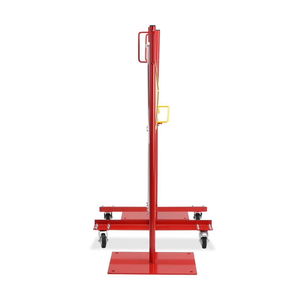 Productafbeelding nr. 4: Schaarhekset dancop, 2 palen op wieltjes, 2 voetplaten, breedte 2 x 2000 mm, rood/wit
