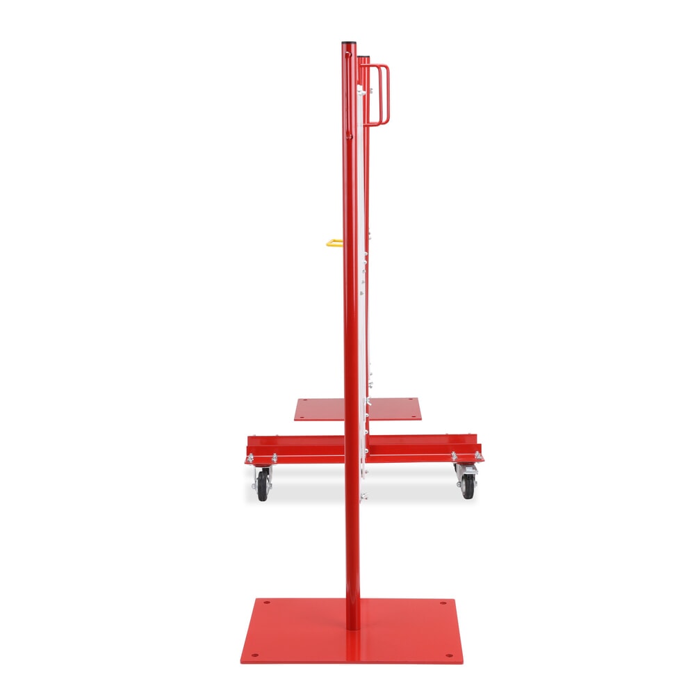 Productafbeelding nr. 8: Schaarhekset dancop, 2 palen op wieltjes, 2 voetplaten, breedte 2 x 2000 mm, rood/wit