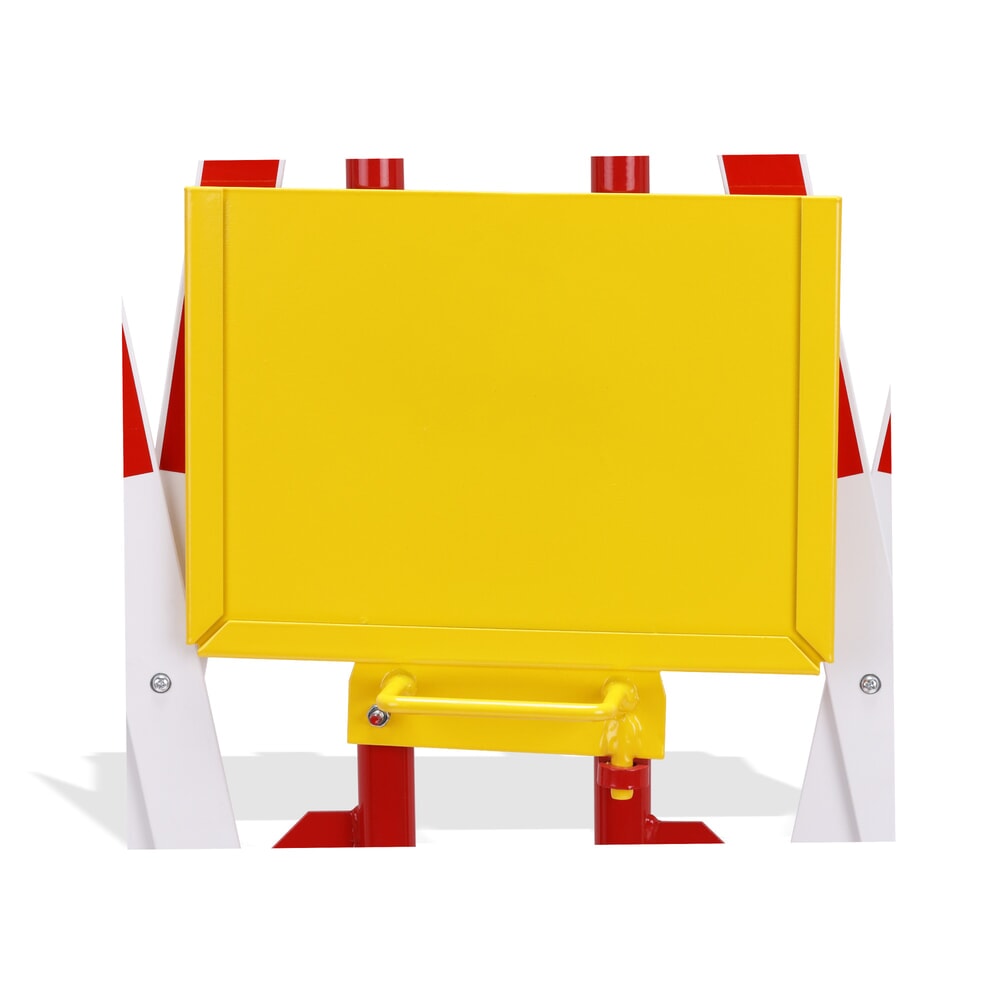 Productafbeelding nr. 10: Schaarhekset dancop, 2 palen op wieltjes, 2 voetplaten, breedte 2 x 2000 mm, rood/wit
