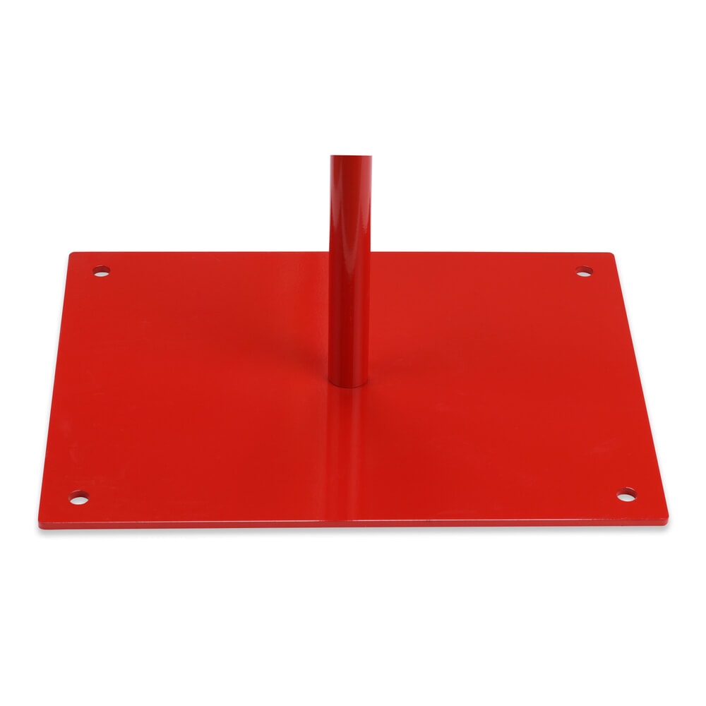 Productafbeelding nr. 12: Schaarhekset dancop, 2 palen op wieltjes, 2 voetplaten, breedte 2 x 2000 mm, rood/wit