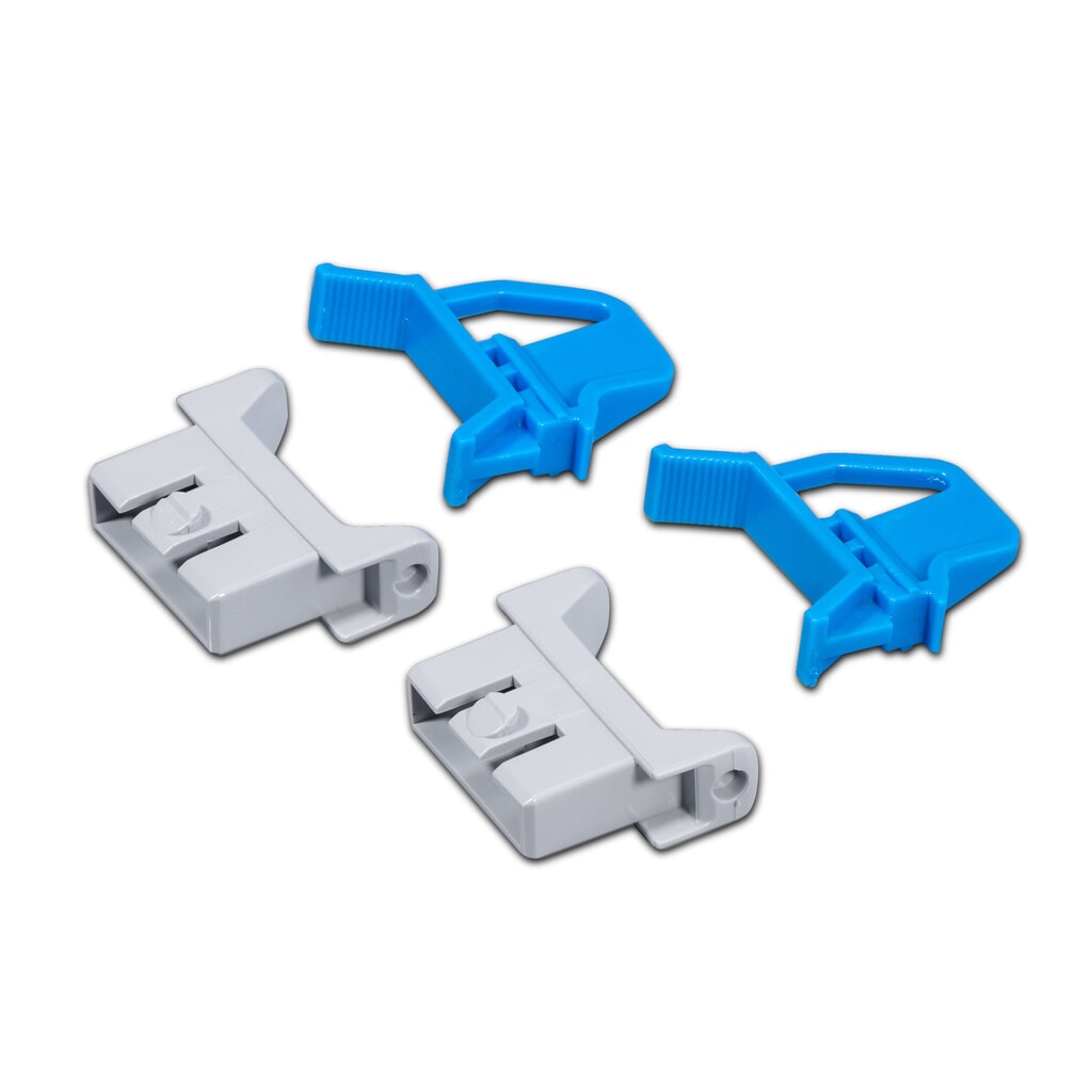 Scharniersluitingen, 4-delig, voor euro-stapelbak, blauw Product afbeelding: Scharniersluitingen, 4-delig, voor euro-stapelbak, blauw