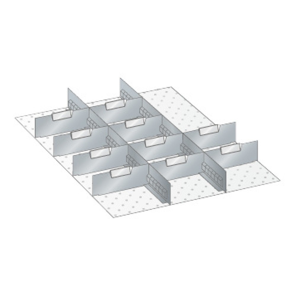 Product afbeelding: Scheidings- en inhaakwanden voor LISTA-kasten, 2 sleufwanden, 10 scheidingspanelen, voor fronthoogte 100 mm