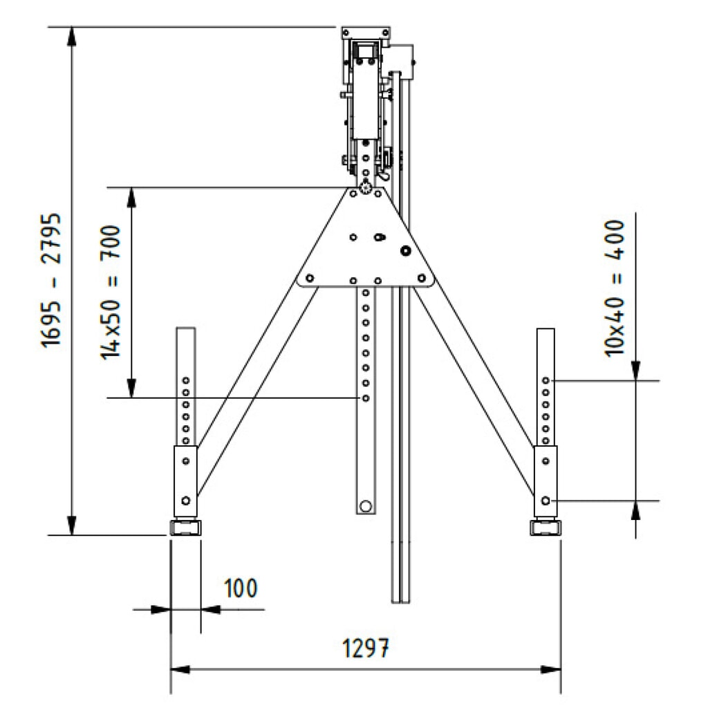 Productafbeelding nr. 3: SCHILLING aluminium portaalkraan met splitsbare traverse, inhaakpunt 1.249-2.349 mm, draagvermogen 500 kg