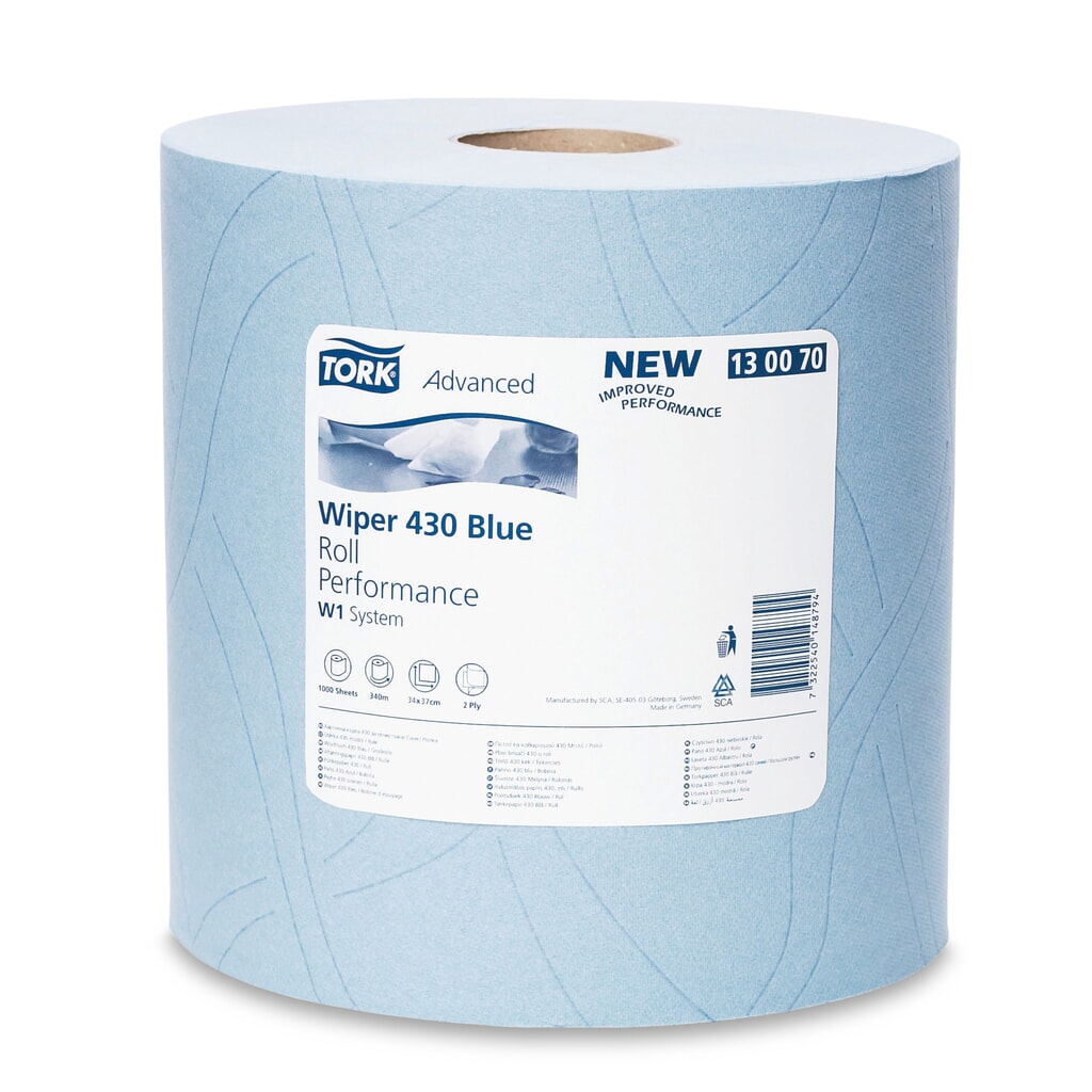 Product afbeelding: Poetsdoekjes TORK® Extra Stark, EU Ecolabel, hxb 340 x 370 mm, 1 rollen, blauw
