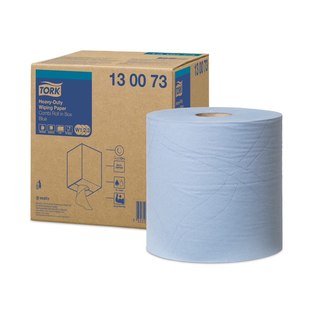 Poetsdoekjes TORK® Extra sterk, h x b 340 x 235 mm, 1 rol, blauw Product afbeelding: Poetsdoekjes TORK® Extra sterk, h x b 340 x 235 mm, 1 rol, blauw