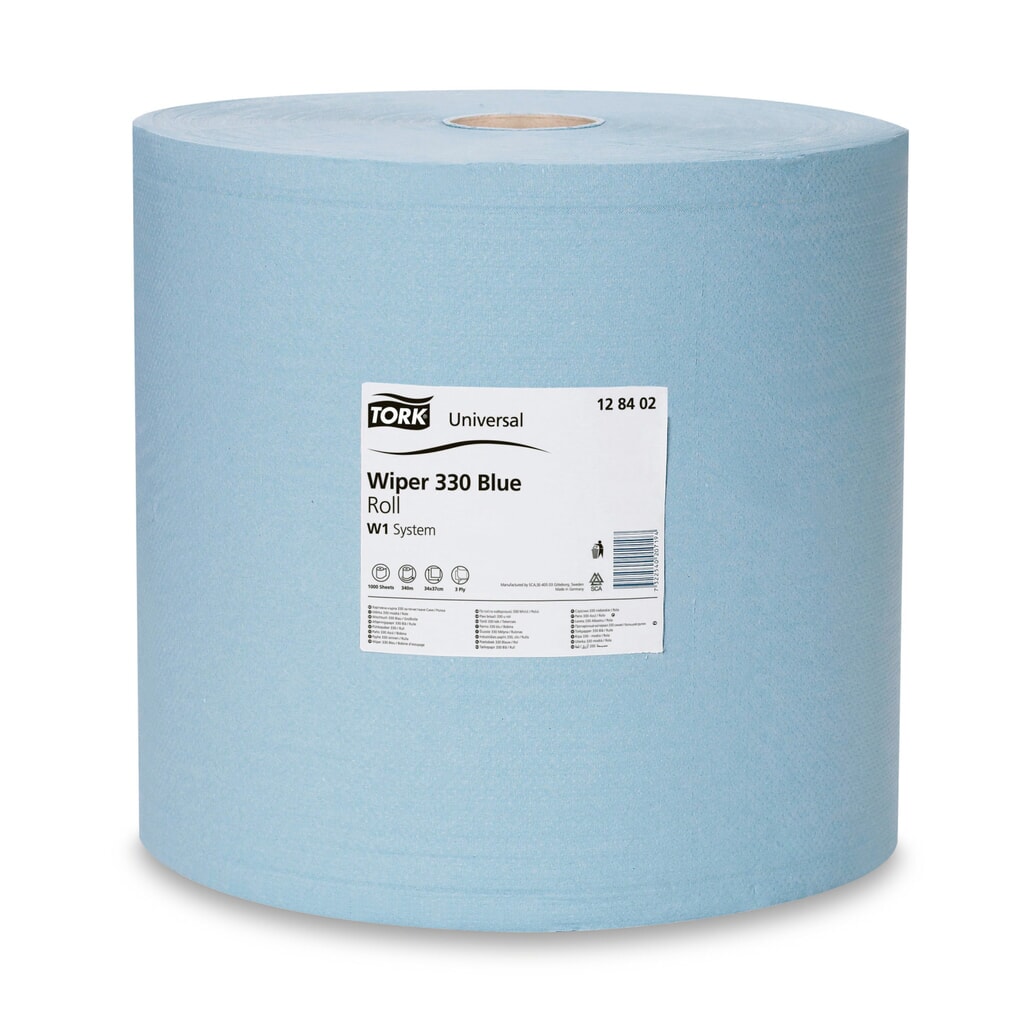 Poetsdoekjes TORK® Extra sterk, h x b 340 x 370 mm, 1 rol, blauw Product afbeelding: Poetsdoekjes TORK® Extra sterk, h x b 340 x 370 mm, 1 rol, blauw