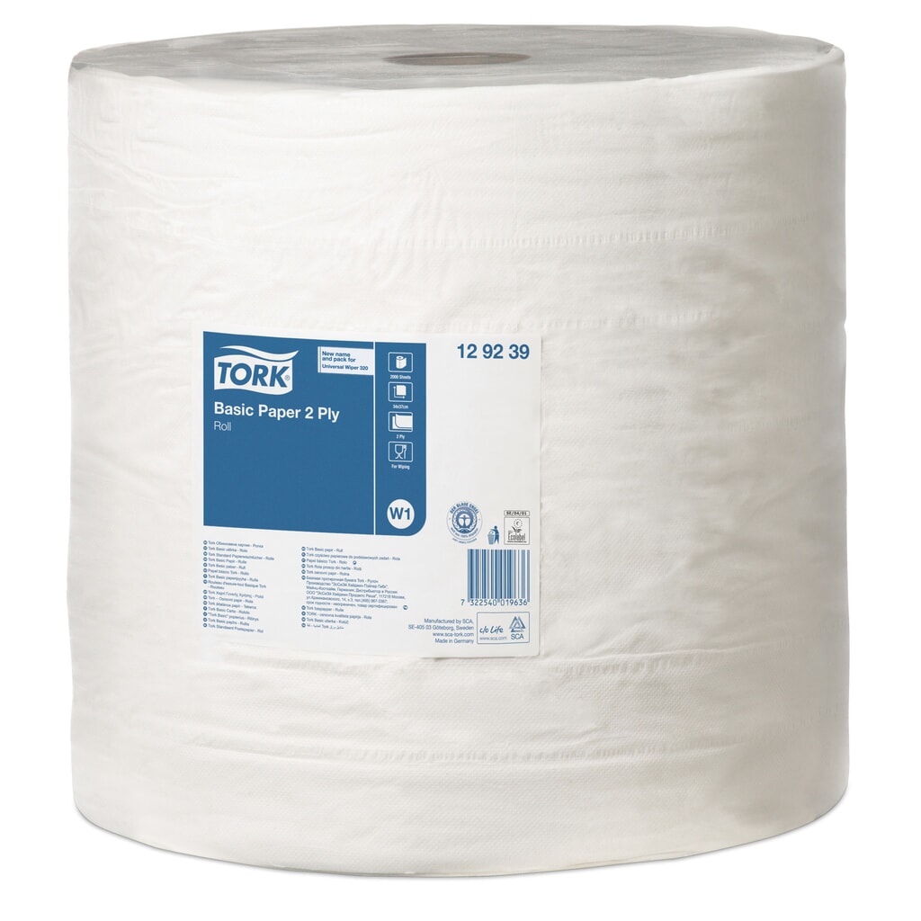 Poetsdoekjes TORK® Extra sterk, h x b 340 x 370 mm, 1 rol, wit Product afbeelding: Poetsdoekjes TORK® Extra sterk, h x b 340 x 370 mm, 1 rol, wit