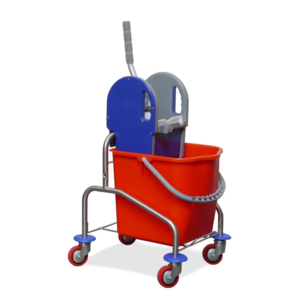 Schoonmaakwagen met één emmer Roestvrij staal I, 1x 25 liter, moppers Product afbeelding: Schoonmaakwagen met één emmer Roestvrij staal I, 1x 25 liter, moppers