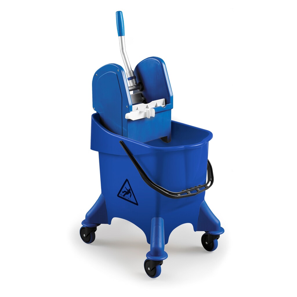 Schoonmaakwagen Poly I met één emmer, 1x 30 liter, dweilpers Product afbeelding: Schoonmaakwagen Poly I met één emmer, 1x 30 liter, dweilpers
