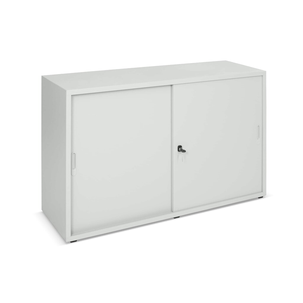 Schuifdeurkast met drukcilinderslot, 2 OH, hxbxd 750 x 1.200 x 420 mm Product afbeelding: Schuifdeurkast met drukcilinderslot, 2 OH, hxbxd 750 x 1.200 x 420 mm