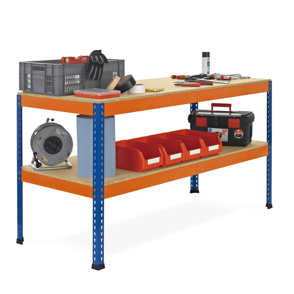 Product afbeelding: SCHULTE werktafel met 2 spaanplaten, hxbxd 990 x 1.536 x 621 mm