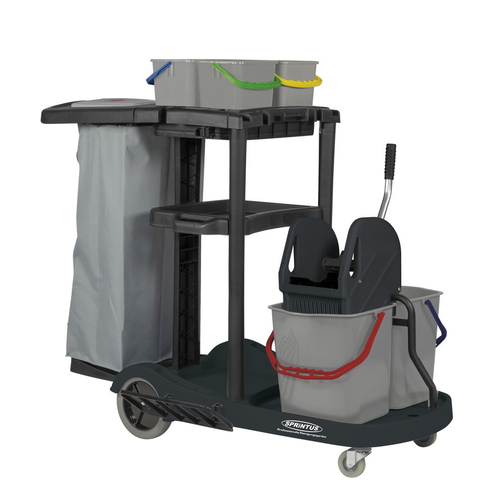 Product afbeelding: Servicewagen, emmer 2x 17 liter + 4x 4 liter