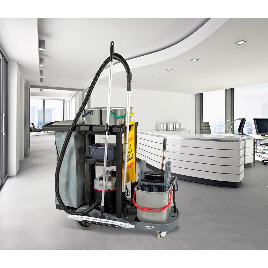 Servicewagen set 2, emmer 2x 17 liter + 4x 4 liter, veegmop met Premium-mop 500 mm Productafbeelding nr. 7: Servicewagen set 2, emmer 2x 17 liter + 4x 4 liter, veegmop met Premium-mop 500 mm