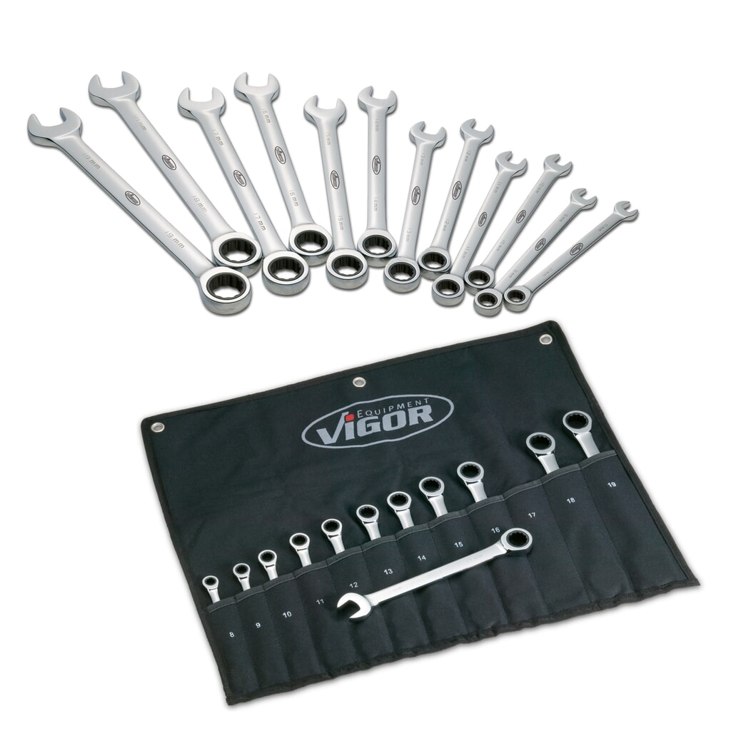 Set dubbele ringsteeksleutels VIGOR®, 12-delig Product afbeelding: Set dubbele ringsteeksleutels VIGOR®, 12-delig