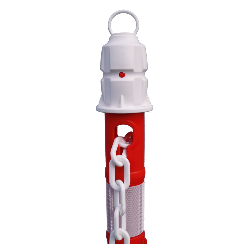 Productafbeelding nr. 3: Set kettingpalen Premium, 4 palen rood/wit, 3 kettingen van 3 m