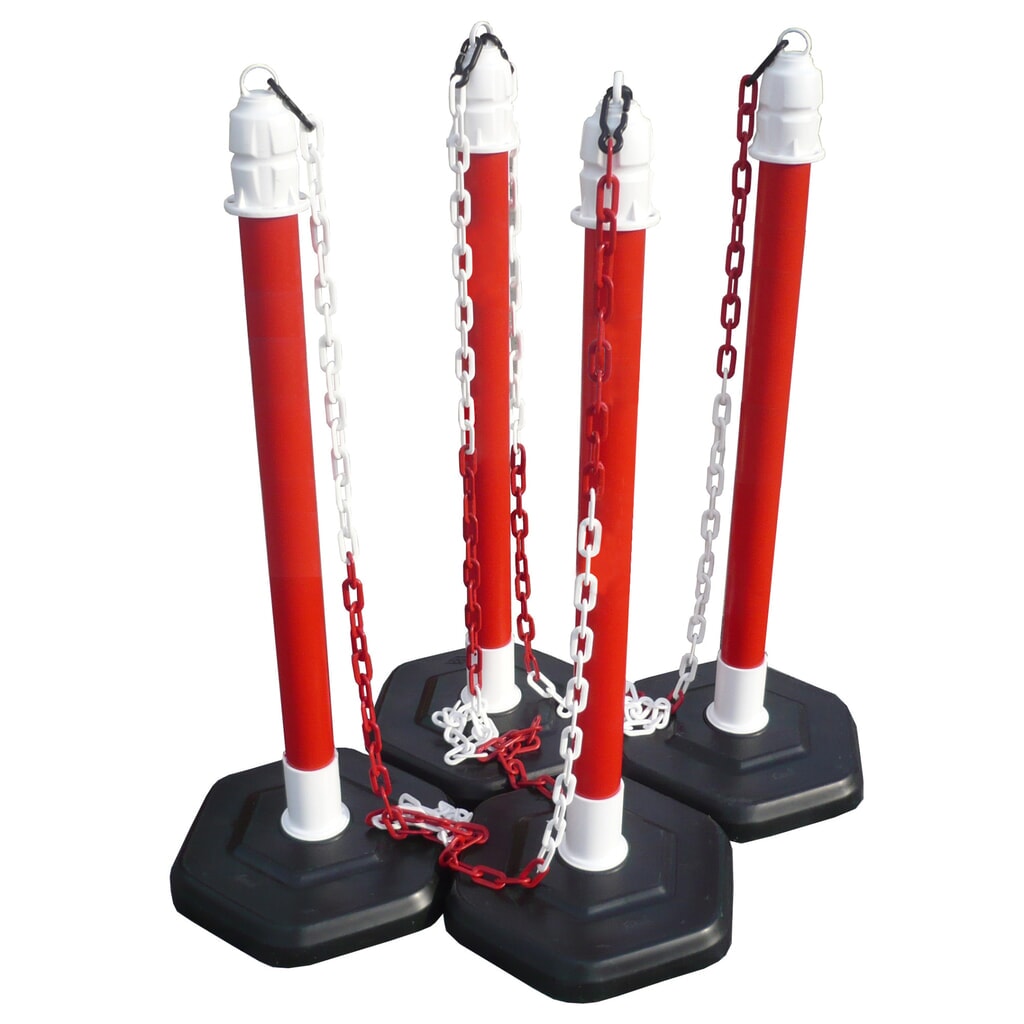 Set kettingpalen Premium, voor binnen, 4 palen rood Product afbeelding: Set kettingpalen Premium, voor binnen, 4 palen rood