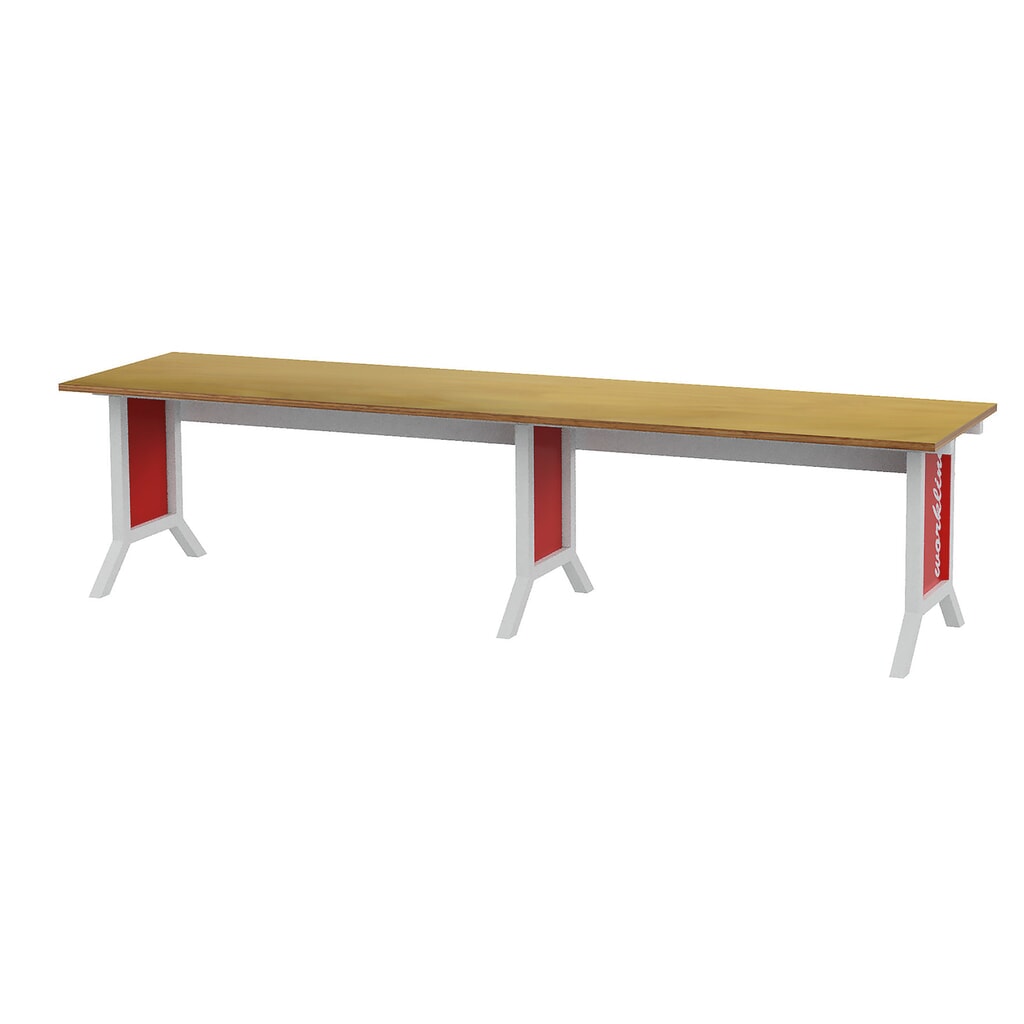 Set werkpleksysteem, 2-delig, elektrische hoogteverrek, verkeersrood Product afbeelding: Set werkpleksysteem, 2-delig, elektrische hoogteverrek, verkeersrood