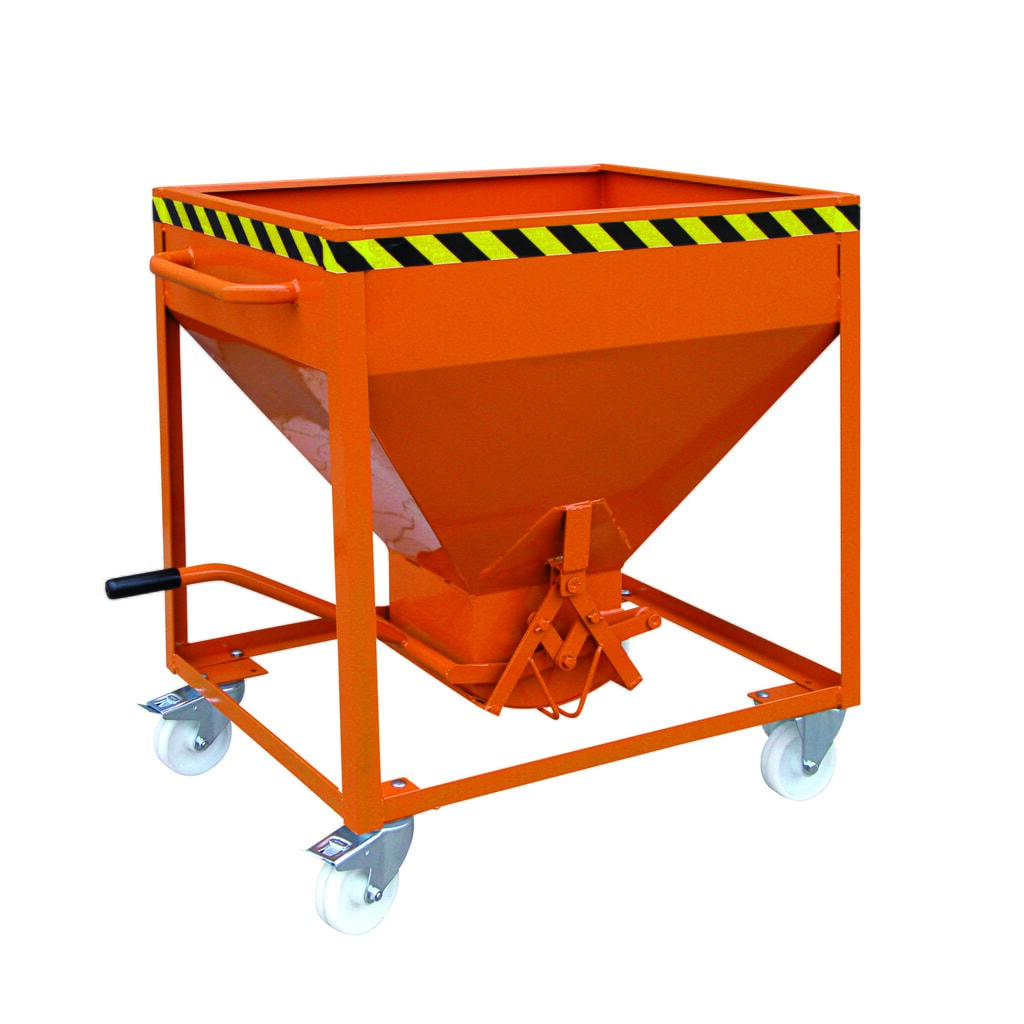 Silocontainer op wielen Eichinger®, centrale uitloop via hendel, 300 liter, zuiver oranje Product afbeelding: Silocontainer op wielen Eichinger®, centrale uitloop via hendel, 300 liter, zuiver oranje