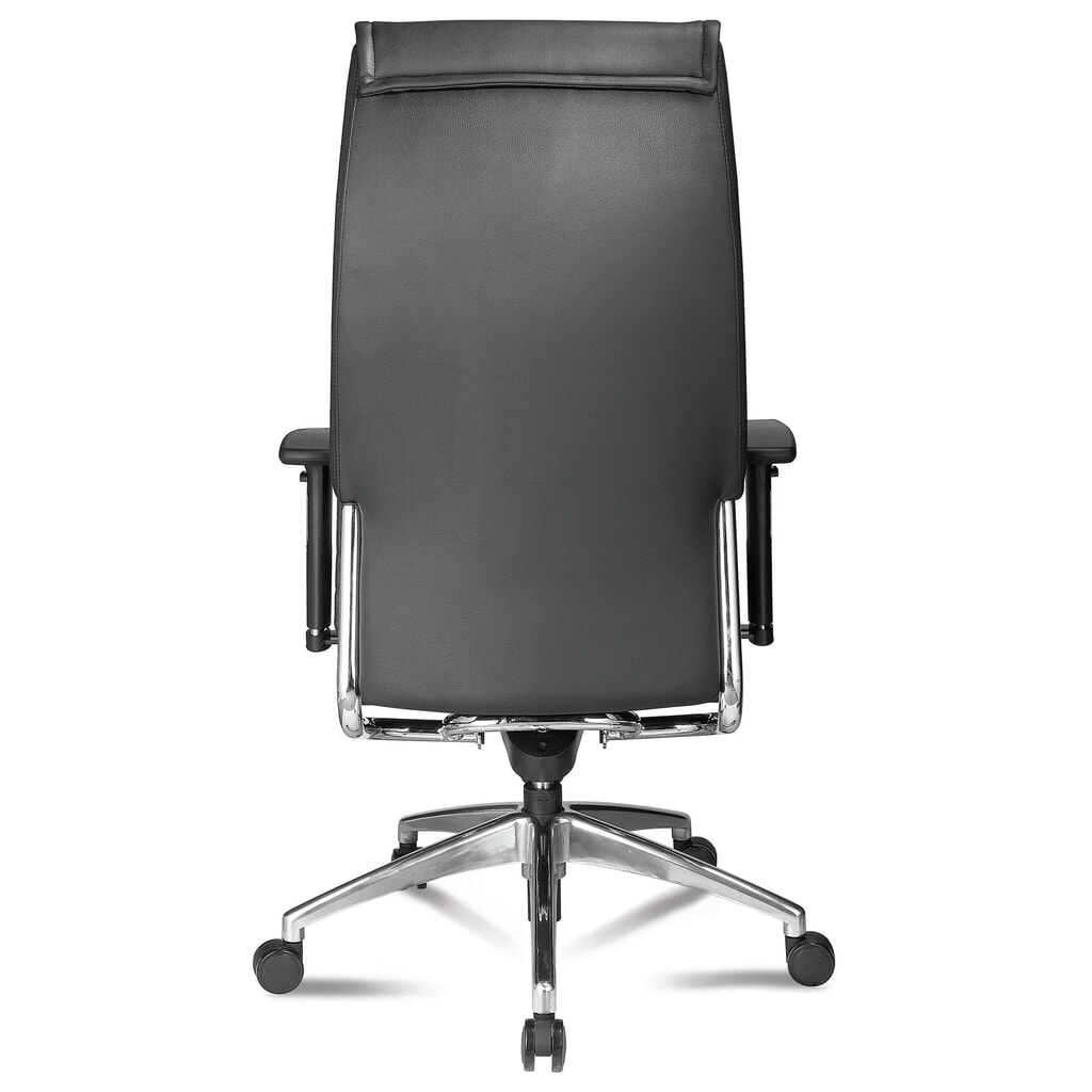 Productafbeelding nr. 2: SITWELL STEIFENSAND Design- zwaar belastbare bureaustoel Big Boss, leren zitting met verchroomde elementen