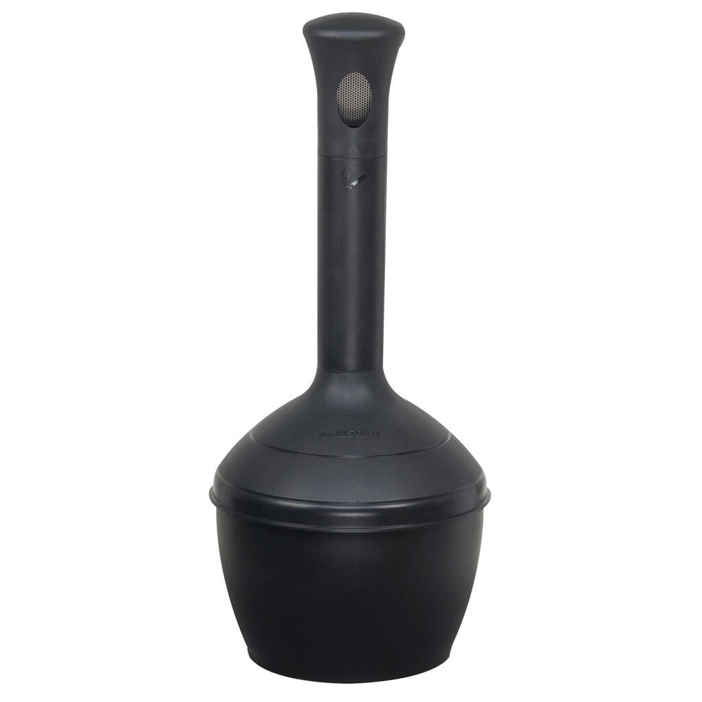 Staande veiligheidsasbak Justrite® Premium, vuurdovend, 15 liter, zwart Product afbeelding: Staande veiligheidsasbak Justrite® Premium, vuurdovend, 15 liter, zwart