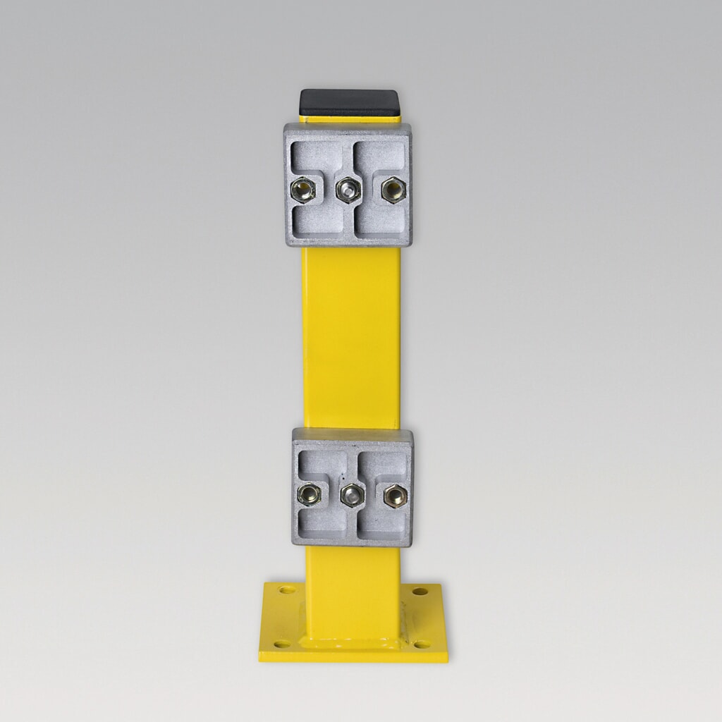 Staander voor vangrails C-profiel, buitengebruik, hoogte 465 mm, geel Product afbeelding: Staander voor vangrails C-profiel, buitengebruik, hoogte 465 mm, geel