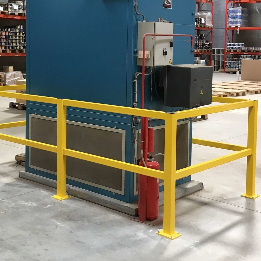 Veiligheidshek S-Line, buiten, middenpaal, hoogte 1.000 mm Productafbeelding nr. 2: Veiligheidshek S-Line, buiten, middenpaal, hoogte 1.000 mm