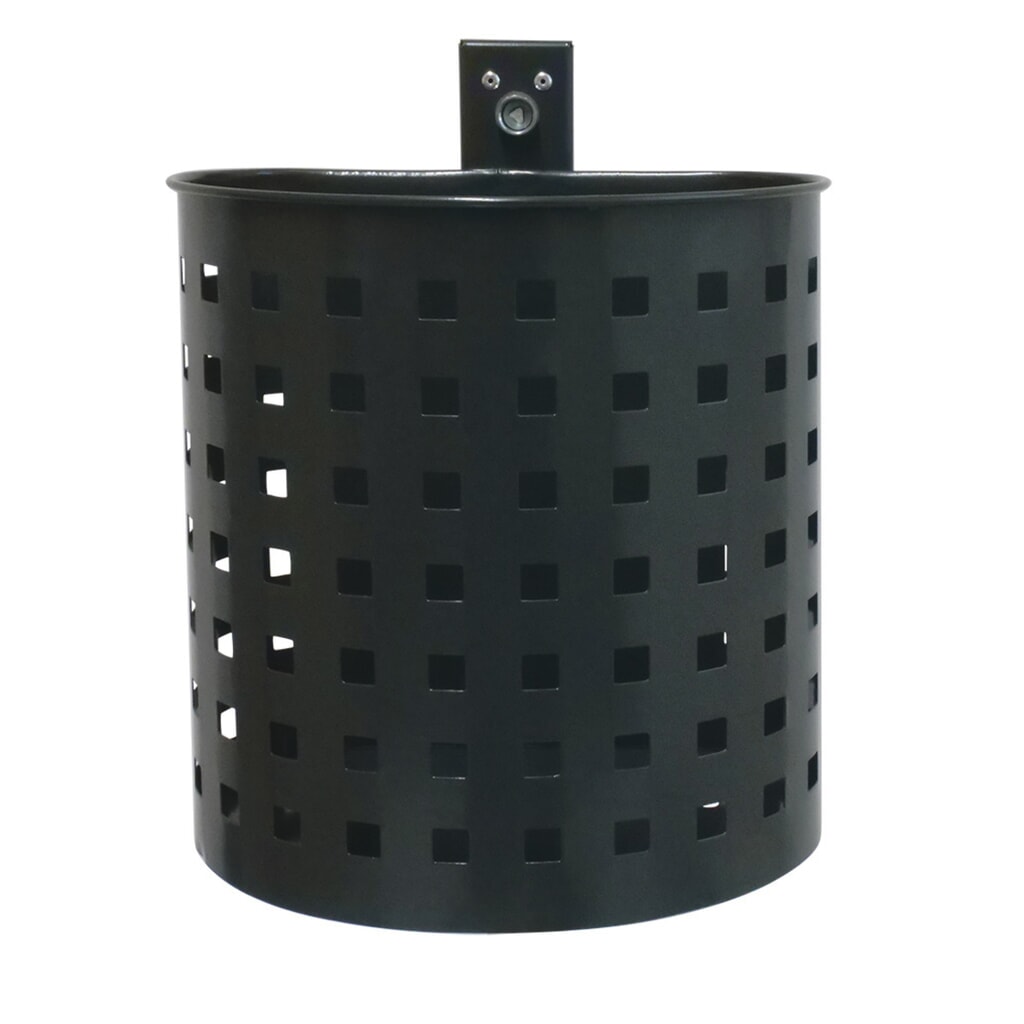 Product afbeelding: RENNER Stalen afvalbak, 20 liter, halfrond, wandmontage, geperforeerd, met poedercoating, DB 703 anthraciet-ijzerglimmer