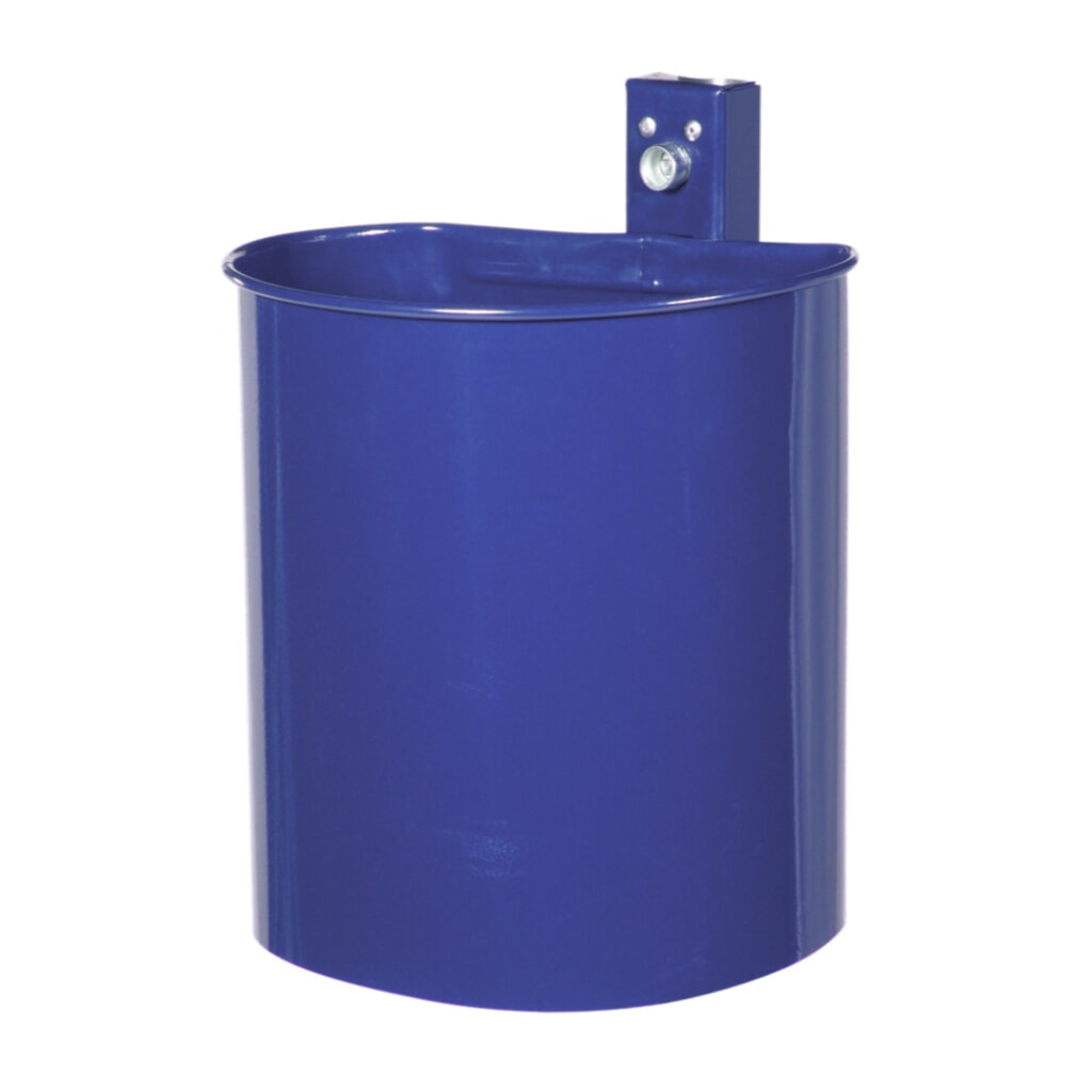 Product afbeelding: RENNER Stalen afvalbak, 20 liter, halfrond, wandmontage, niet-geperforeerd, met poedercoating, kobaltblauw