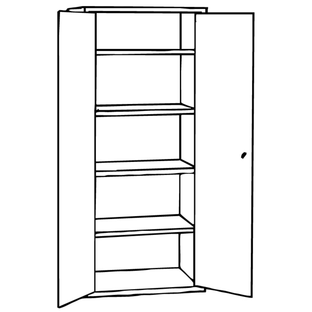 Productafbeelding nr. 2: Draaideurkast HEMMDAL HF-ST, 5 OH, hxbxd 1950 x 920 x 420 mm, verzinkte legborden, lichtgrijs