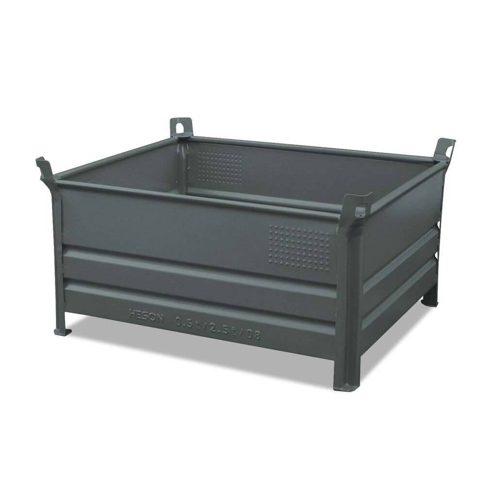 Stapelbak HESON®, met volledige wand, capaciteit 500 kg, bxd 800 x 500 mm, rood Product afbeelding: Stapelbak HESON®, met volledige wand, capaciteit 500 kg, bxd 800 x 500 mm, rood