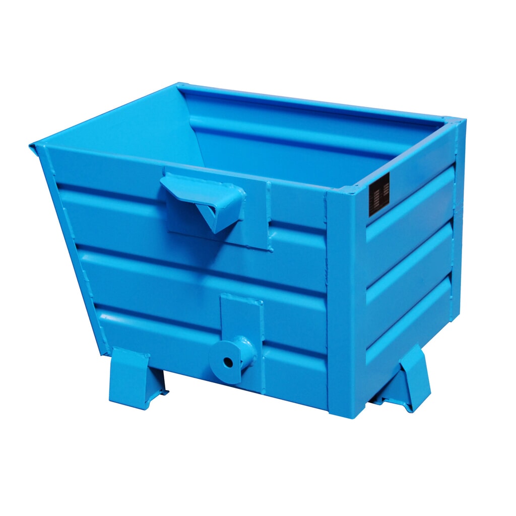 Bauer® Stapelbare kantelbak, gelakt, volume 0,3 m³, RAL 5012 lichtblauw Product afbeelding: Bauer® Stapelbare kantelbak, gelakt, volume 0,3 m³, RAL 5012 lichtblauw