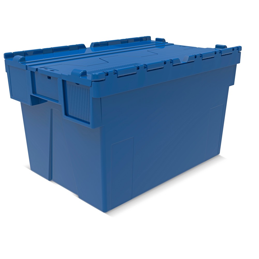 Product afbeelding: Alpha Eurobox van PP met klapdeksel, gentiaanblauw, 65 liter, hxbxd 365 x 600 x 400 mm