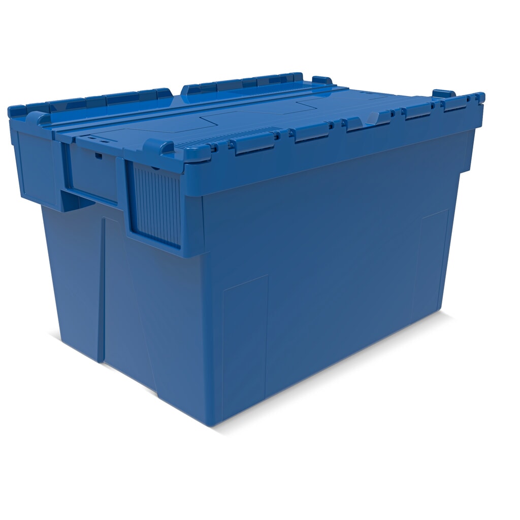 Product afbeelding: Alpha Eurobox van PP met klapdeksel, gentiaanblauw, 65 liter, hxbxd 365 x 600 x 400 mm