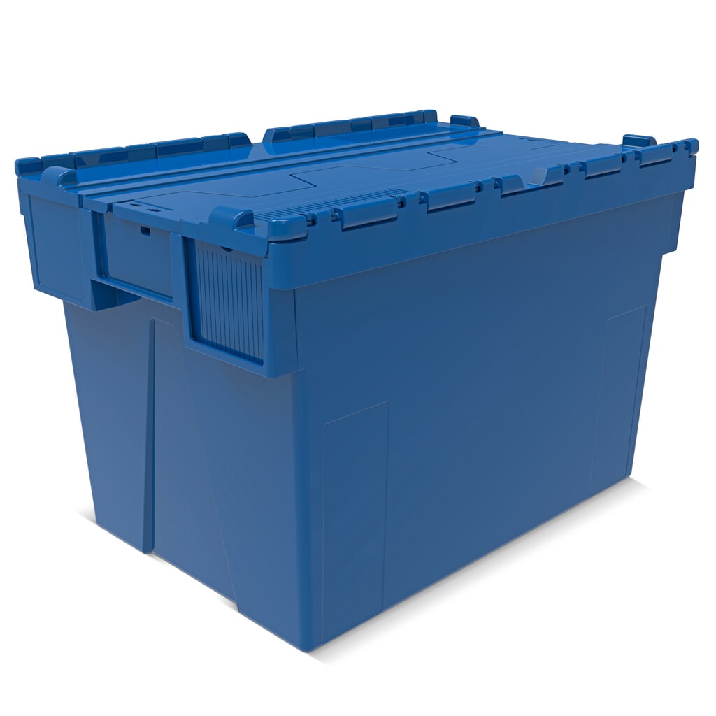 Product afbeelding: Alpha Eurobox van PP met klapdeksel, gentiaanblauw, 77 liter, hxbxd 400 x 600 x 400 mm