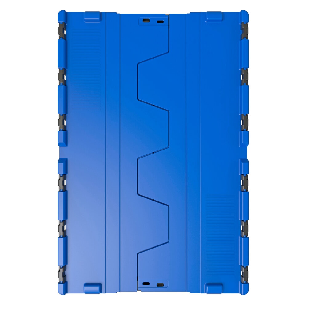Alpha Eurobox van PP-regranulaat met klapdeksel, zwart/gentiaanblauw, 56 liter, hxbxd 310 x 600 x 400 mm Productafbeelding nr. 2: Alpha Eurobox van PP-regranulaat met klapdeksel, zwart/gentiaanblauw, 56 liter, hxbxd 310 x 600 x 400 mm