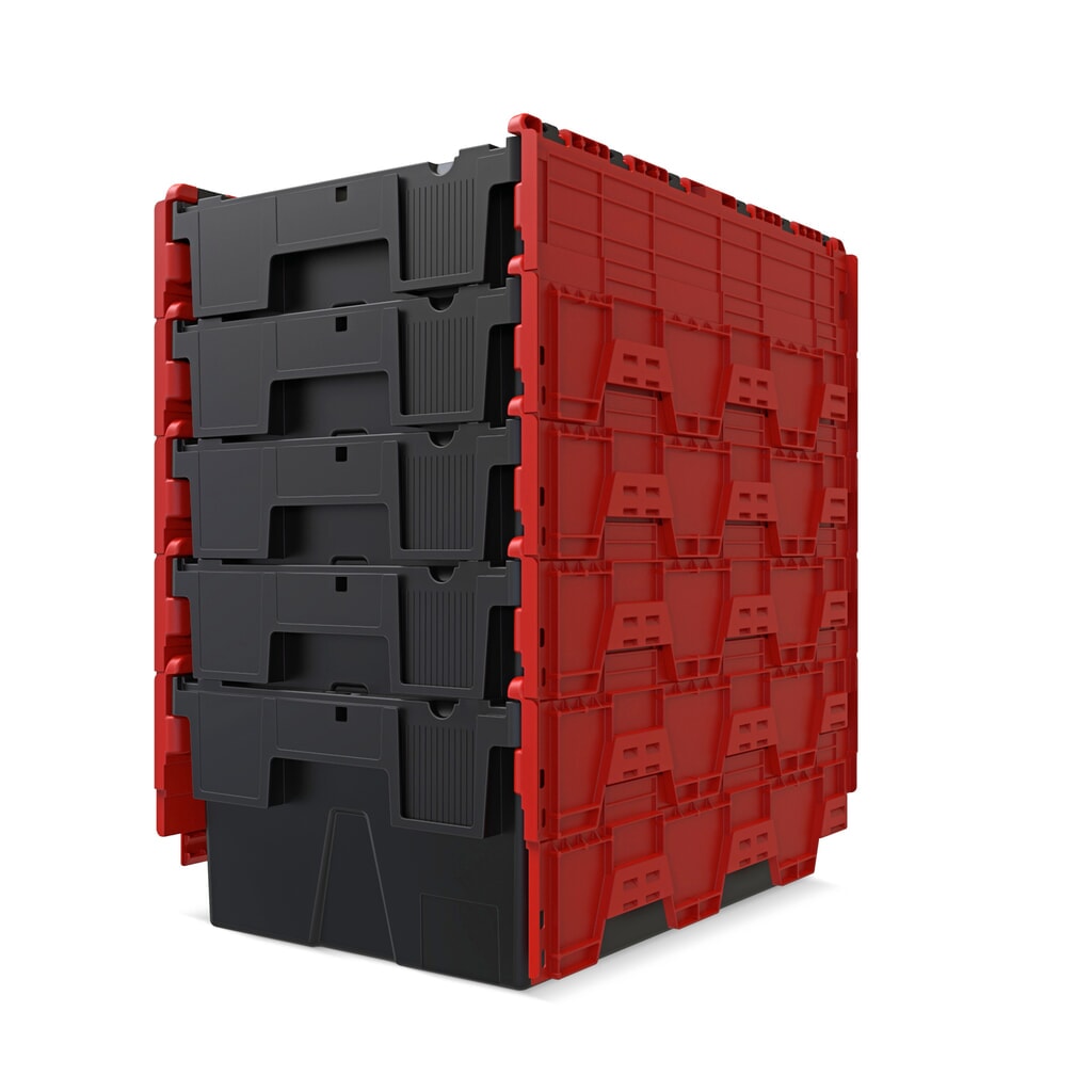 Alpha Eurobox van PP-regranulaat met klapdeksel, zwart/rood, 56 liter, hxbxd 310 x 600 x 400 mm Productafbeelding nr. 8: Alpha Eurobox van PP-regranulaat met klapdeksel, zwart/rood, 56 liter, hxbxd 310 x 600 x 400 mm