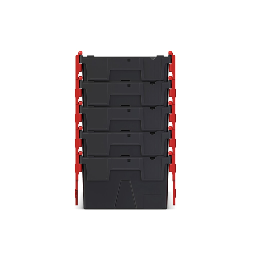 Alpha Eurobox van PP-regranulaat met klapdeksel, zwart/rood, 56 liter, hxbxd 310 x 600 x 400 mm Productafbeelding nr. 9: Alpha Eurobox van PP-regranulaat met klapdeksel, zwart/rood, 56 liter, hxbxd 310 x 600 x 400 mm
