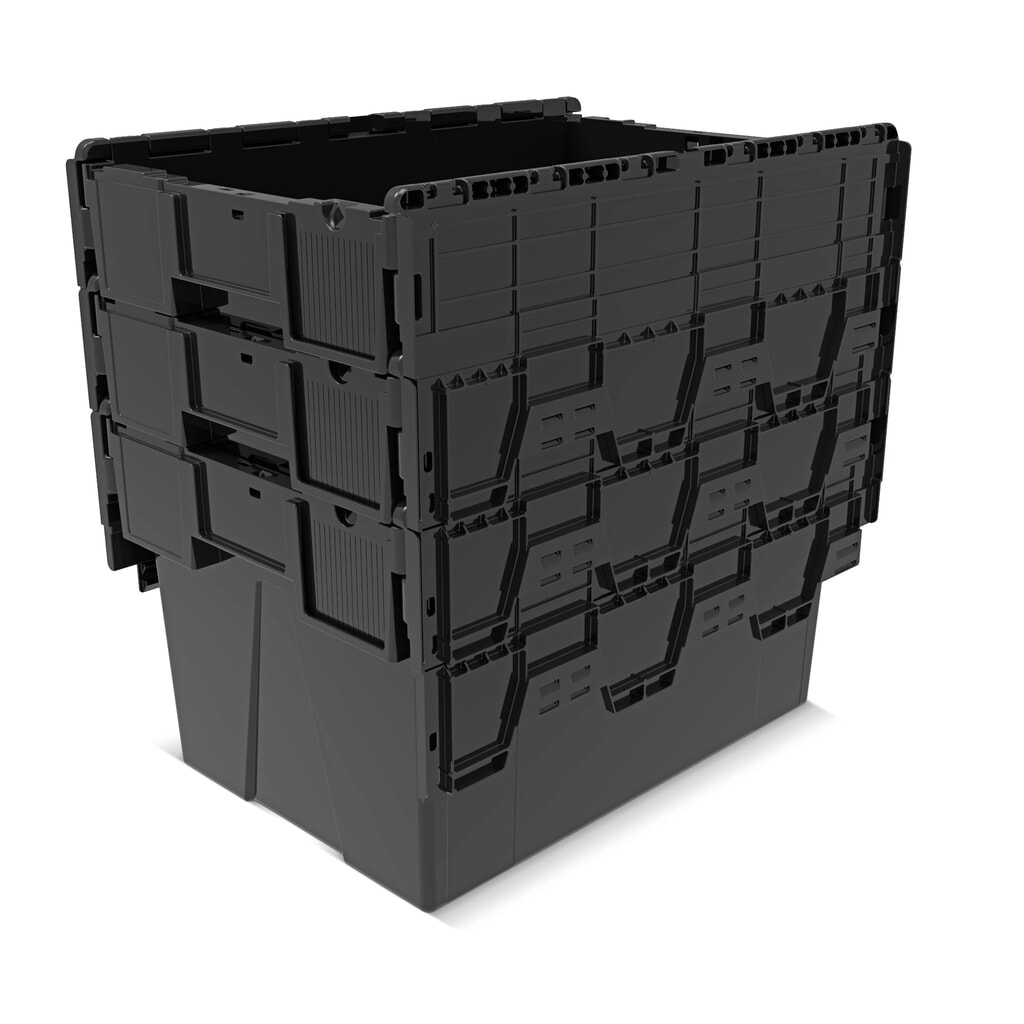 Productafbeelding nr. 8: Alpha Eurobox van PP-regranulaat met klapdeksel, zwart, 65 liter, hxbxd 365 x 600 x 400 mm