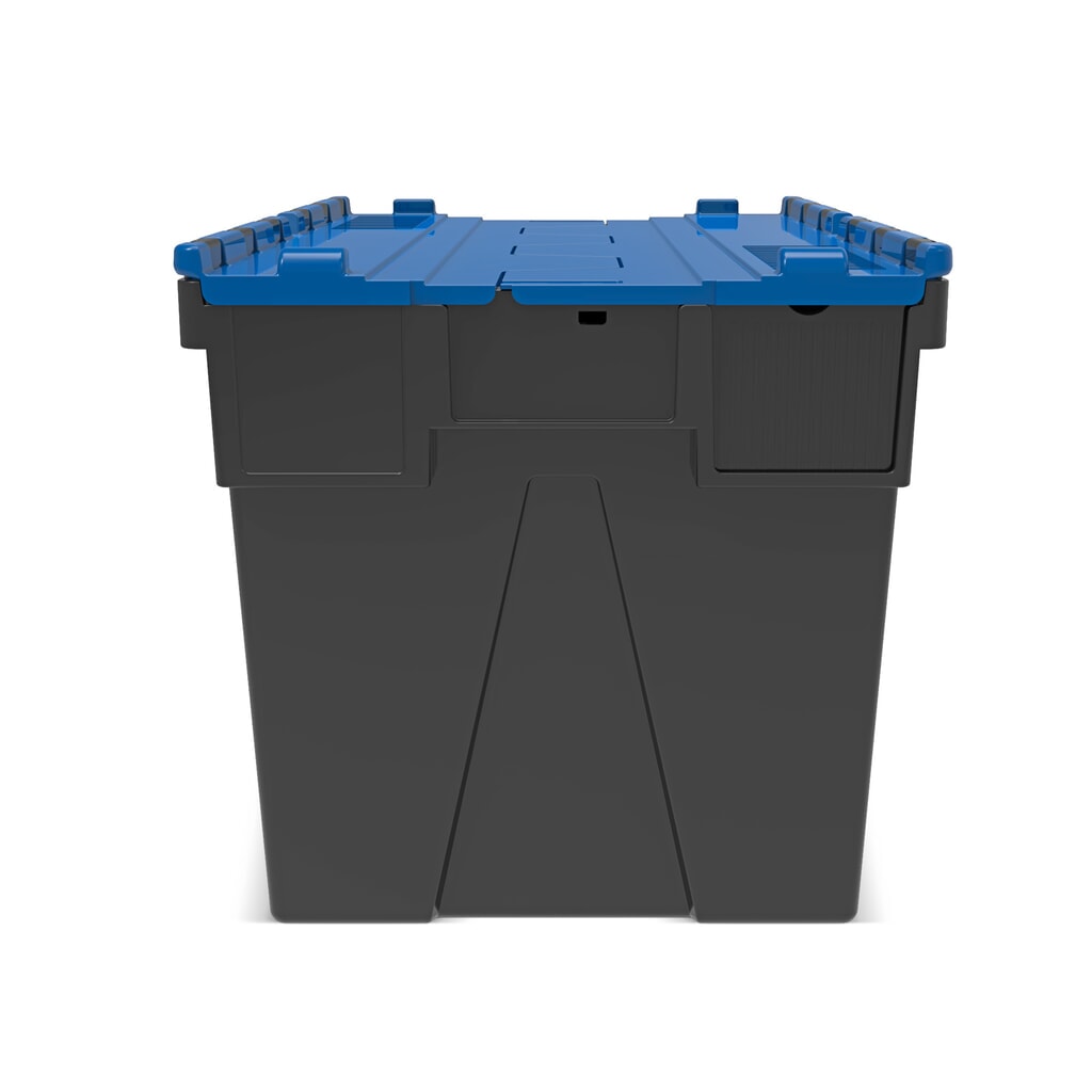 Productafbeelding nr. 5: Alpha Eurobox van PP-regranulaat met klapdeksel, zwart/gentiaanblauw, 77 liter, hxbxd 400 x 600 x 400 mm