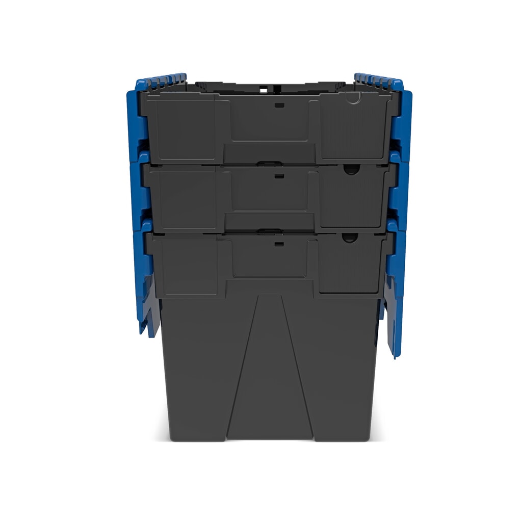 Productafbeelding nr. 9: Alpha Eurobox van PP-regranulaat met klapdeksel, zwart/gentiaanblauw, 77 liter, hxbxd 400 x 600 x 400 mm