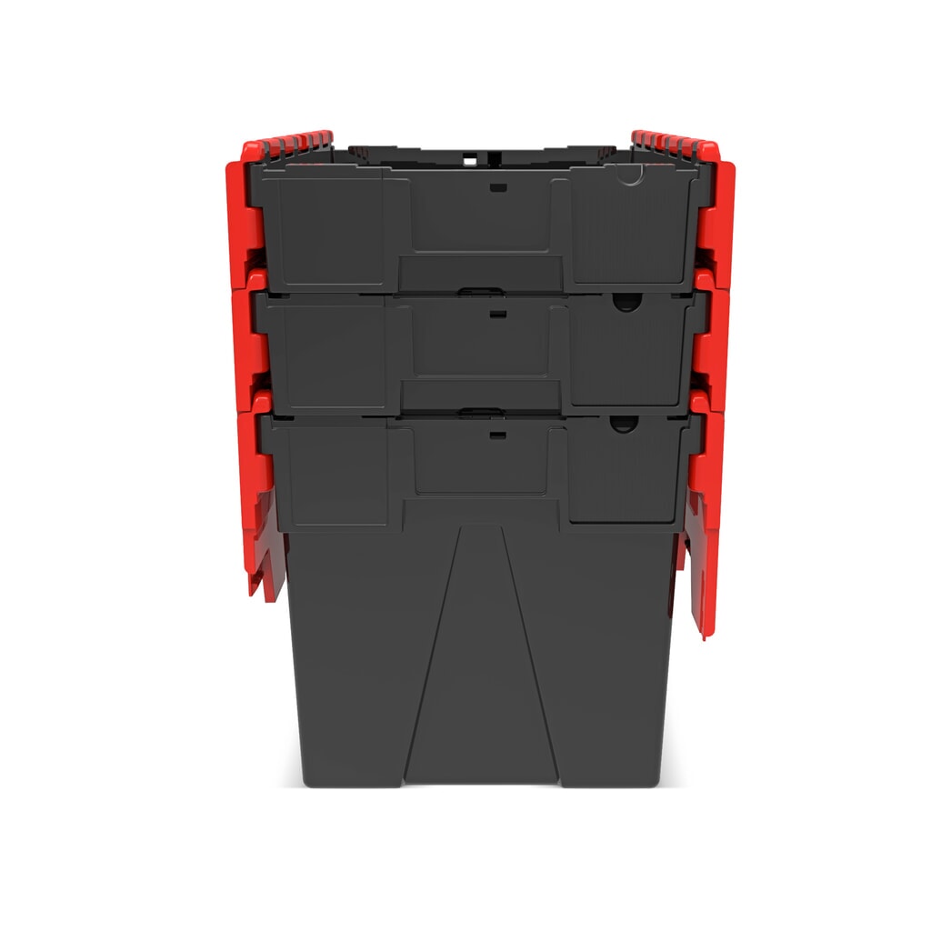 Productafbeelding nr. 9: Alpha Eurobox van PP-regranulaat met klapdeksel, zwart/rood, 77 liter, hxbxd 400 x 600 x 400 mm