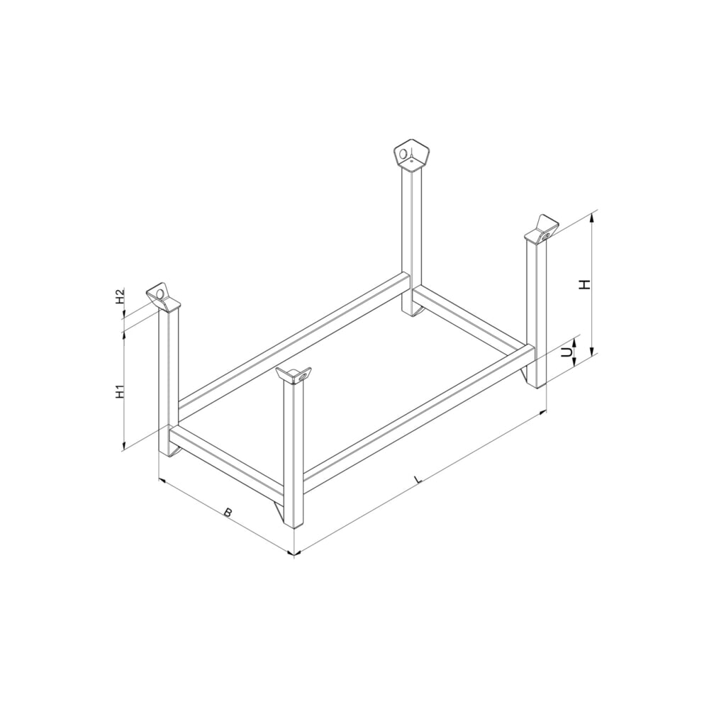 Productafbeelding nr. 2: Stapelrek voor pallets Eichinger®, 2.000 kg, lxbxh 1.000x800x750 mm, chocoladebruin